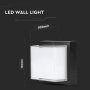 12W LED LAMPADA DA PARETE BLACK QUADRATA 3000K