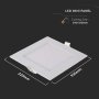 18W LED MINI PANNELLO QUADRATO 6400K