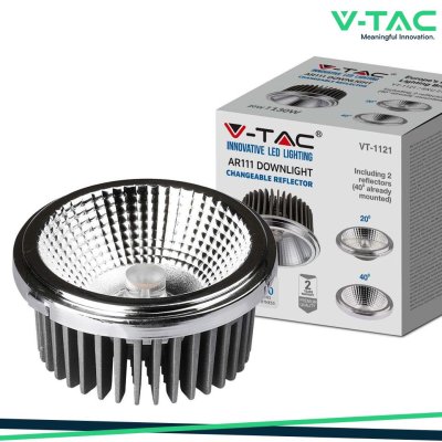 LED LAMPADINA AR111 20W RIFLETTORE INTERCAMBIABILE 40 D/20 D SILVER 6400K