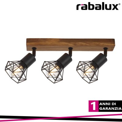 ZEUS IND SPOT 3XE14 BLACK OAK