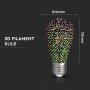 LED LAMPADINA 3W FILAMENTO E27 ST64 3000K 3D