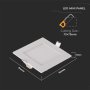 3W LED MINI PANNELLO MONTAGGIO AD INCASSO QUADRATO 3000K