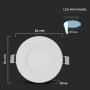 3W LED MINI PANNELLO MONTAGGIO AD INCASSO ROTONDO 4000K