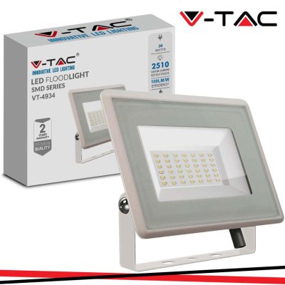 30W LED PROIETTORE SMD F-SERIES CORPO BIANCO 3000K
