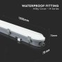 LED WATERPROOF FITTING M-SERIES 1500MM 48W 6500K MILKY COVER 120 LM/W