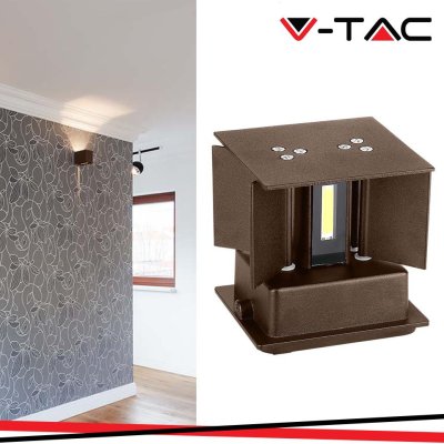 11W LED LAMPADA DA PARETE BRIDGELUX CHIP CORTEN 3000K QUADRATA