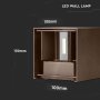 11W LED LAMPADA DA PARETE BRIDGELUX CHIP CORTEN 3000K QUADRATA