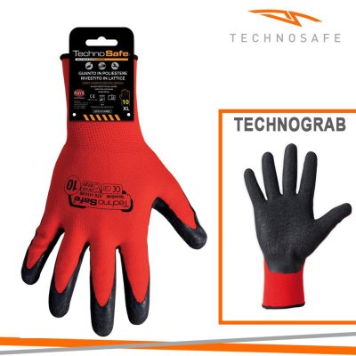 GUANTI SINTETICO MIS.10 LATTICE ROSSO/NERO FINITURA GRIP CAV