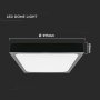 24W LED DOME LIGHT QUADRATO CORNICE NERA 6500K IP44