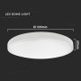 24W LED DOME LIGHT ROTONDO MICROWAVE SENSOR CORNICE BIANCA 4000K IP44