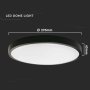 24W LED DOME LIGHT ROTONDO MICROWAVE SENSOR CORNICE NERA 4000K IP44