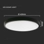 30W LED DOME LIGHT ROTONDO MICROWAVE SENSOR CORNICE NERA 4000K IP44