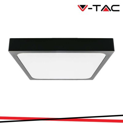 30W LED PLAFONIERA QUADRATA CORPO NERO 6500K IP44