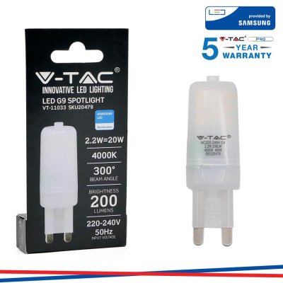 LED LAMPADINA SAMSUNG CHIP - G9 2.2W PLASTICA 4000K