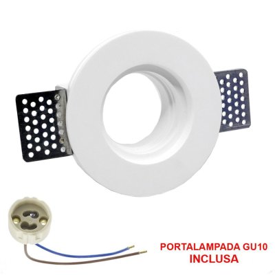 FARETTO IN GESSO D.100MM ROTONDO HOLDER GU10 INCLUSA