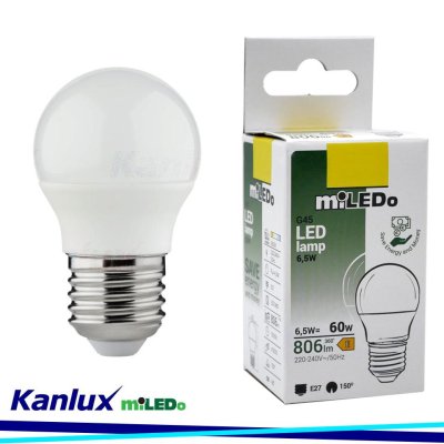 LAMPADINA LED G45 N 6,5W E27-WW - KANLUX