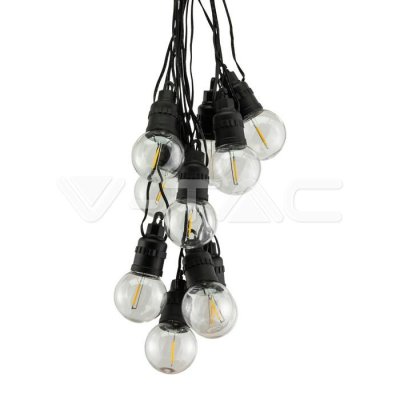 CATENARIA 12M CON 10 LAMPADINE LED 0.5W CON PANNELLO SOLARE E TELECOMANDO 3000K IP44