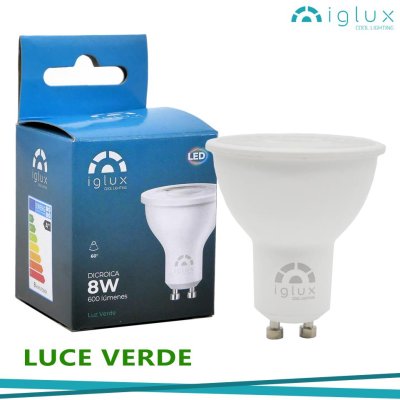 LAMPADA LED 60  8W GU10 LUCE VERDE