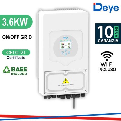 INVERTER DEYE 3.6KW IBRIDO MONO CEI-021 INCLUSI TA E WIFI