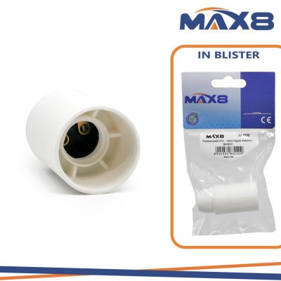 PORTALAMPADA E14 3PZ LISCIO   MORS.A VITE NIPPLES M BIANCO