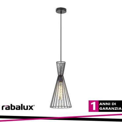 LEANDROS, INDOOR MATTE BLACK METAL PENDANT LAMP, E27 1XMAX 6
