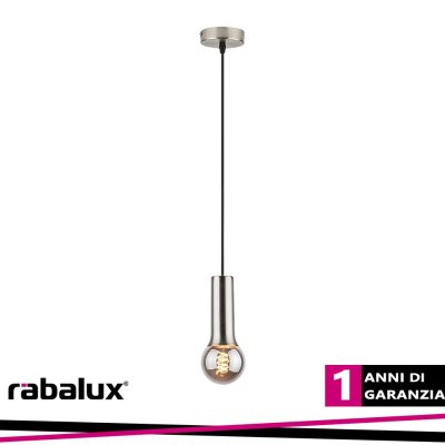 ZURIEL, INDOOR SATIN CHROME METAL PENDANT LAMP, E27 1XMAX40W