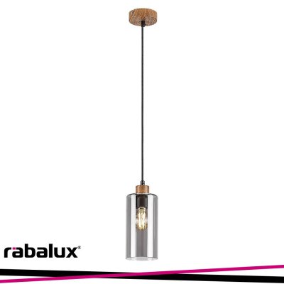 TANNO, INDOOR PENDANT LAMP, OAK METAL LAMP WITH TINTED COLOU