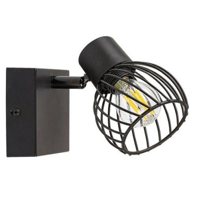 ABERAMA, INDOOR WALL LAMP, BLACK PLASTIC LAMP, E14 1XMAX10W,