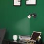 KONRAD, INDOOR WALL LAMP, MATTE BLACK METAL LAMP WITH SILVER