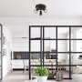 KONRAD, INDOOR CEILING LAMP, MATTE BLACK METAL LAMP WITH SIL