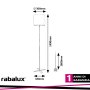 IZANDER, INDOOR FLOOR LAMP, BLACK METAL LAMP WITH WHITE PLAS