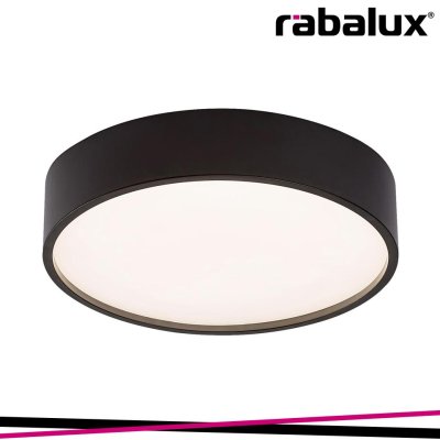 LARCIA, INDOOR CEILING LAMP, BLACK PLASTIC LAMP WITH WHITE P