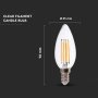 LED LAMPADINA 5.5W FILAMENTO E14 DIMMERABILE CLEAR COVER CANDELA 4000K