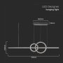 17W LED LAMPADARIO DI DESIGN A SOSPENSINE 3 IN 1 NERO