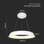 48W LED LAMPADARIO DI DESIGN A SOSPENSINE TRIAC DIMMERABILE   BIANCO 4000K