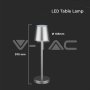 3W LED LAMPADA DA TAVOLO RICARICABILE TOUCH DIMMERABILE CORPO GRIGIO 3000K