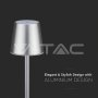 3W LED LAMPADA DA TAVOLO RICARICABILE TOUCH DIMMERABILE CORPO GRIGIO 4000K