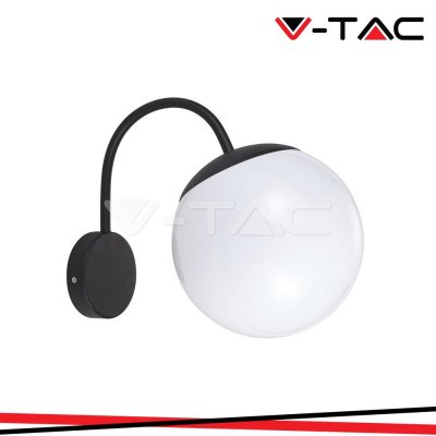 LAMPADA LED DA MURO  1XE27  MATT NERA OPAL PLASTICA PALLA IN ALTO