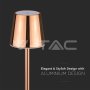 3W LED LAMPADA DA TAVOLO RICARICABILE TOUCH DIMMERABILE CORPO ORO 3000K