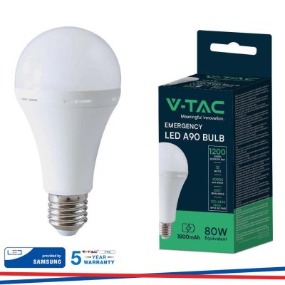 LED LAMPADINA 15W E27 A90  PLASTICA LAMPADA DI EMERGENZA 4000K