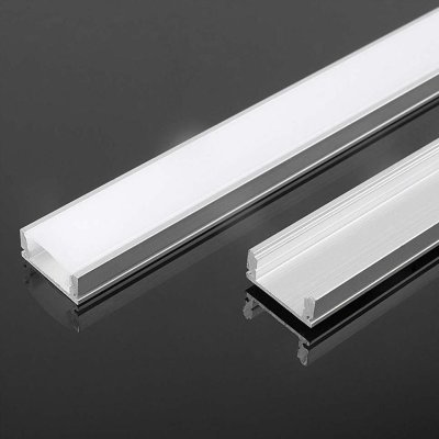 LED PROFILO IN ALUMINIO PER STRISCIA2000X17.4X7MM MILKY