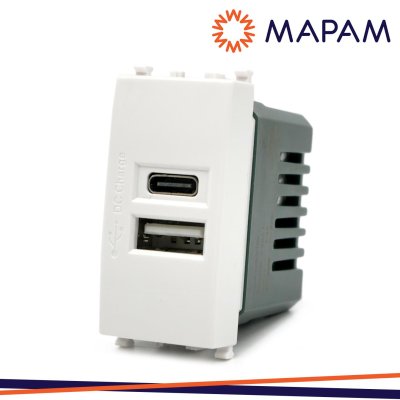 PRESA USB 2.4A A+C T2-GEM 633B BIANCO