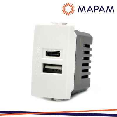 PRESA USB 5V=2.4A A+C T3 JOY 533B BIANCO BTICINO MATIX COMPATIBILE