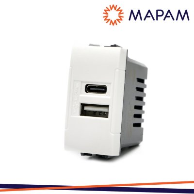 PRESA USB 5V=2.4A A+C T1 ART 833B BIANCO