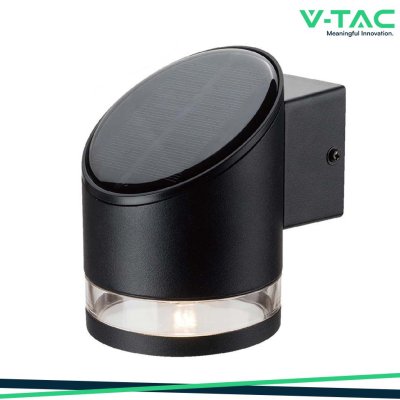 1W LED SOLAR WALL LAMP SMD CORPO NERO IP44 3000K