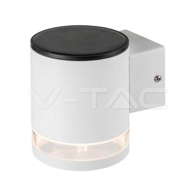 1W LED SOLAR WALL LAMP SMD CORPO BIANCO IP44 3000K