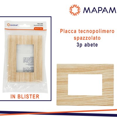 PLACCA TECNOPOLIMERO SPAZZOLATO 3P JOY ABETE BLISTER MTX