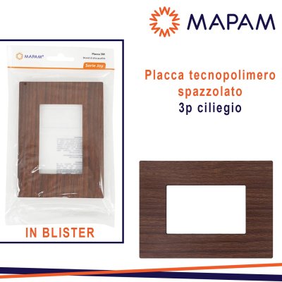 PLACCA TECNOPOLIMERO SPAZZOLATO 3P JOY T3 IN BLISTER MTX