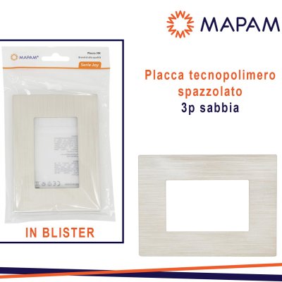 PLACCA TECNOPOLIMERO SPAZZOLATO 3P JOY T3 SABBIA IN BLISTER MTX