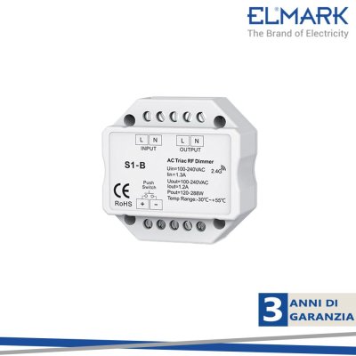 SMART RICEVITORE DIMMERABILE RF TRIAC A SINGOLO CANALE PER SCATOLA DI DISTRIBUZIONE